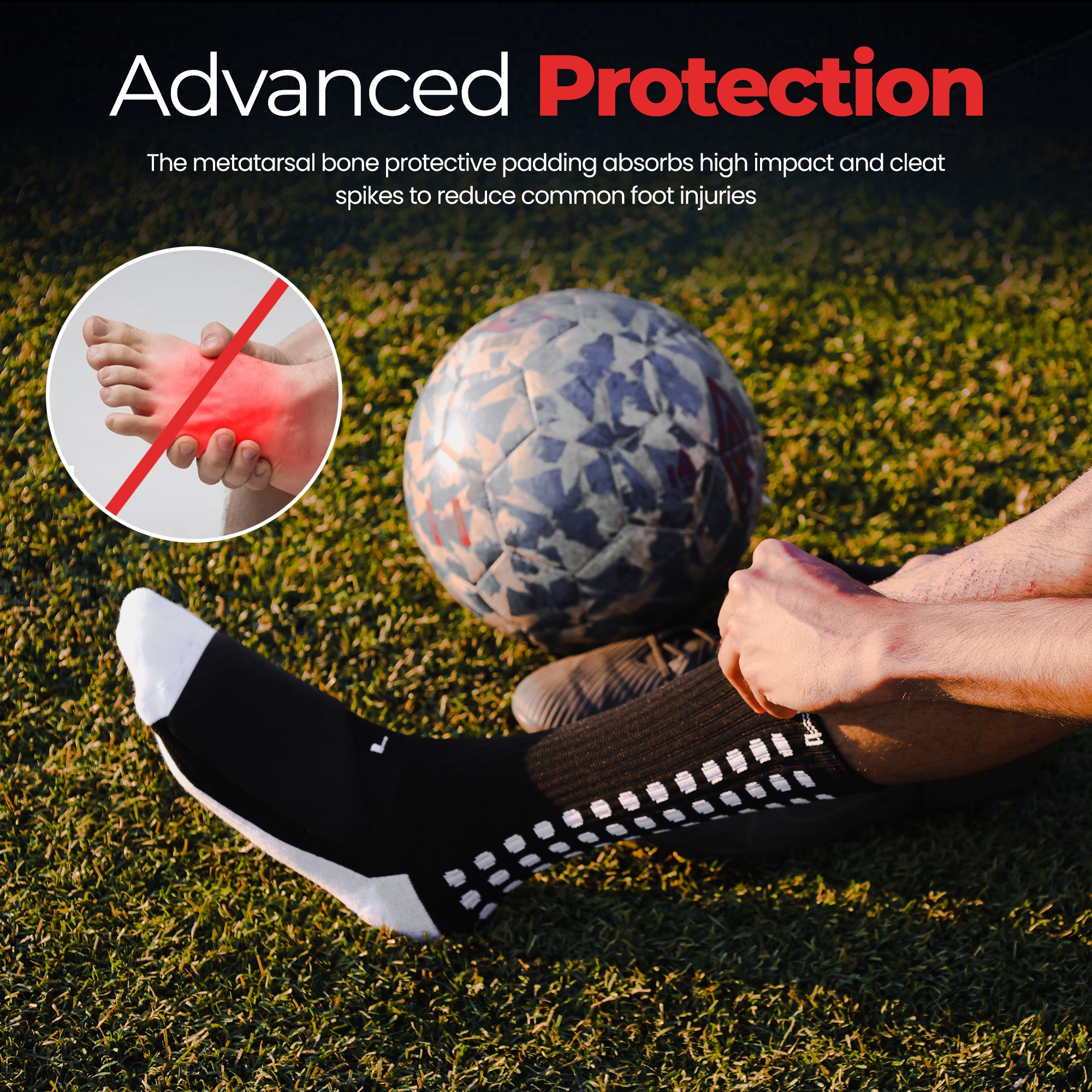 MediCaptain™ Lite Athletic Grip Sock with Metatarsal Padding Shock Protection
