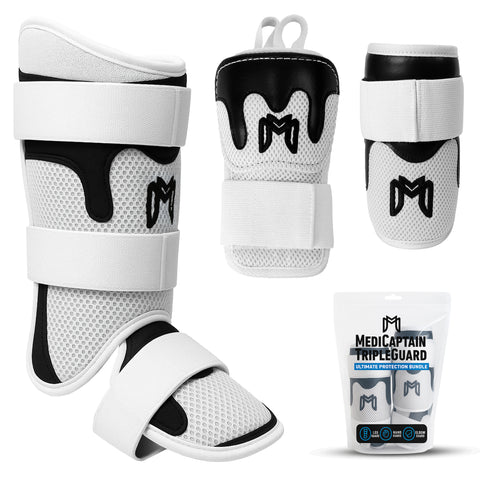 MediCaptain TripleGuard – Complete Baseball Protection Kit for Hitters | Hand, Elbow & Leg Guards