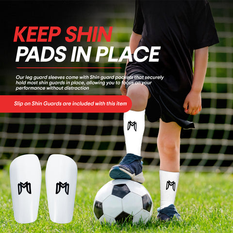 Soccer Shin Guard Sleeves with Padded Protection