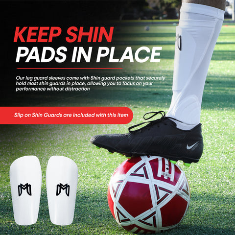 Soccer Shin Guard Sleeves with Padded Protection