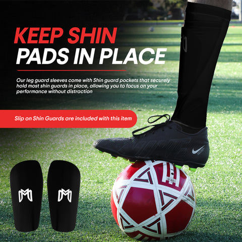 Soccer Shin Guard Sleeves with Padded Protection