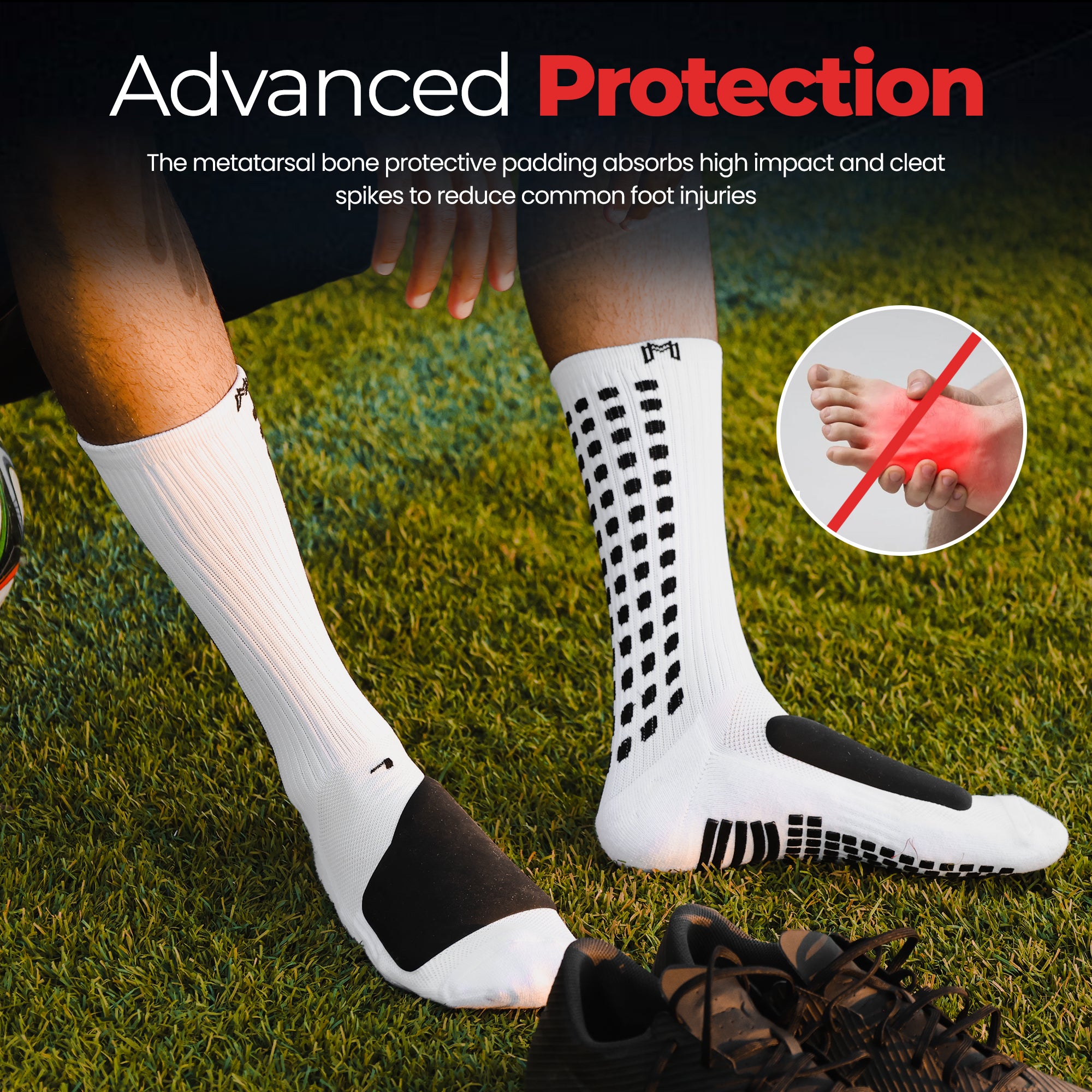 Calcetín deportivo MediCaptain™ Lite con acolchado metatarsiano y protección contra golpes