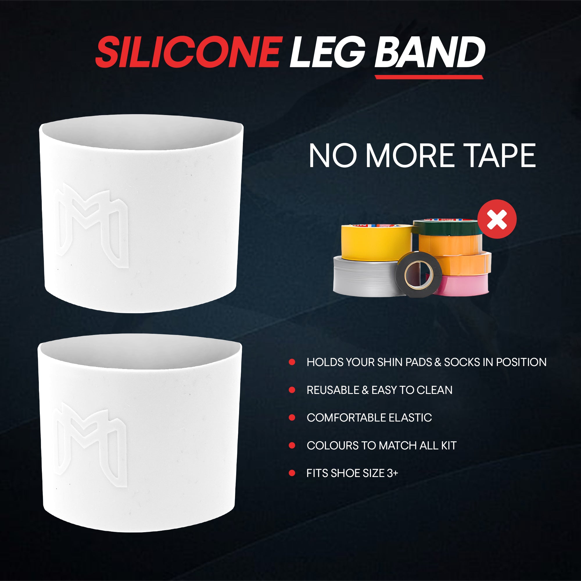 Silicone Shin Guard Holder Bands, Alternative to Grip Tape