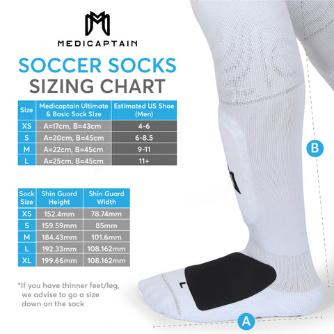 All-in-One Grip Socks with Built in Shin Guards - Full Length