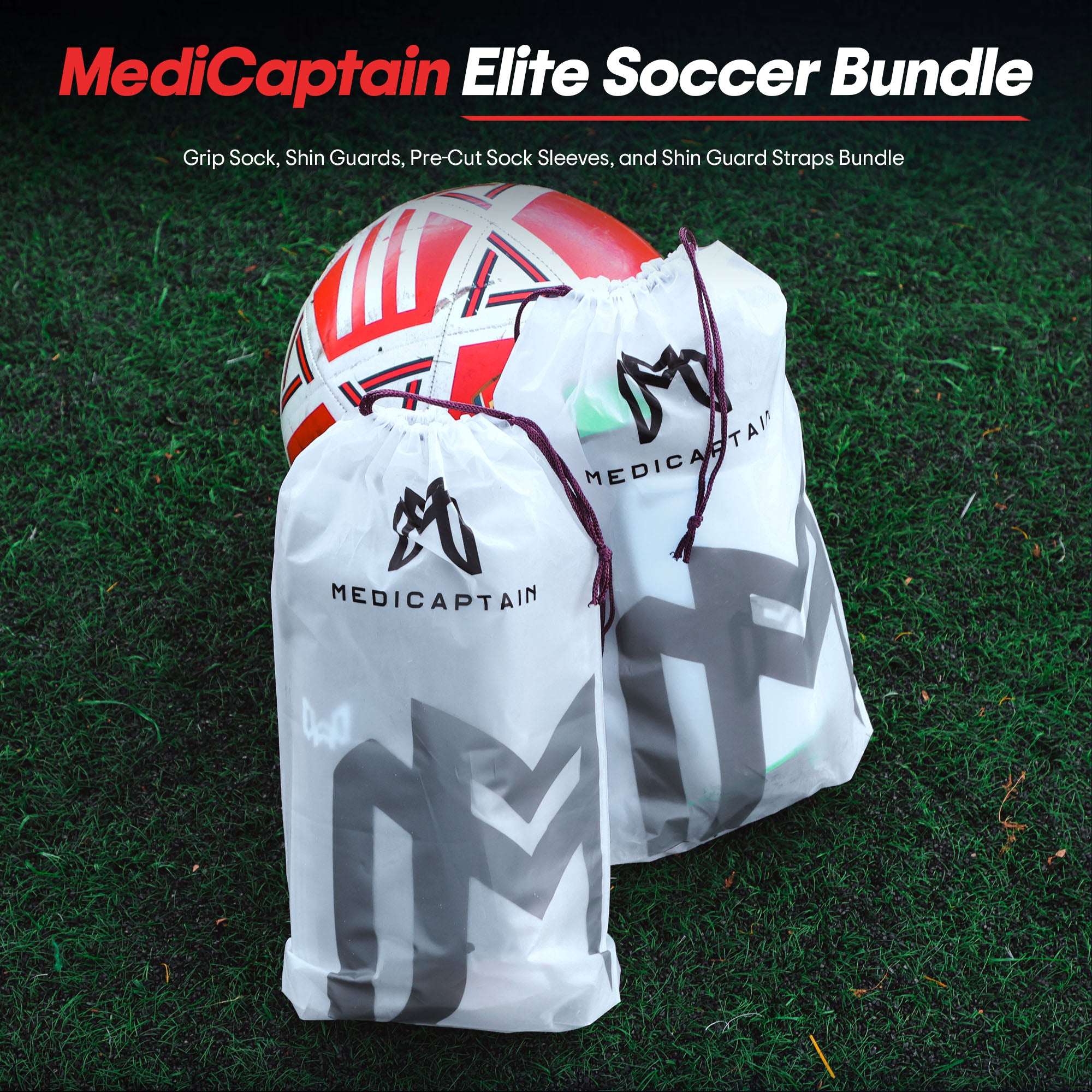 MediCaptain™ Elite Bundle (Includes Grip Socks, Shin Guards, Pre-Cut Sock Sleeves, and Shin Guard Straps)