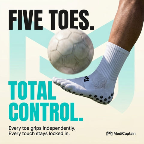 MediCaptain Barefoot Toe Grip Socks for Soccer