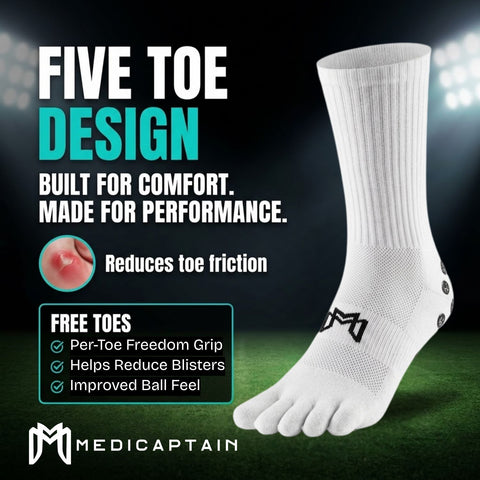 MediCaptain Barefoot Toe Grip Socks for Soccer