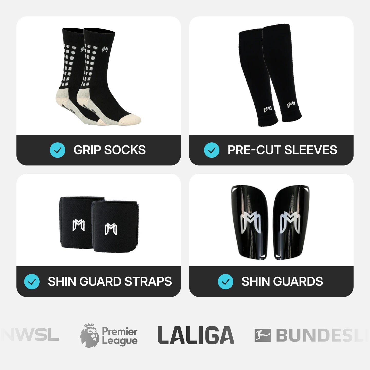 Elite Bundle (Includes Grip Socks, Shin Guards, Pre-Cut Sock Sleeves, and Shin Guard Straps)
