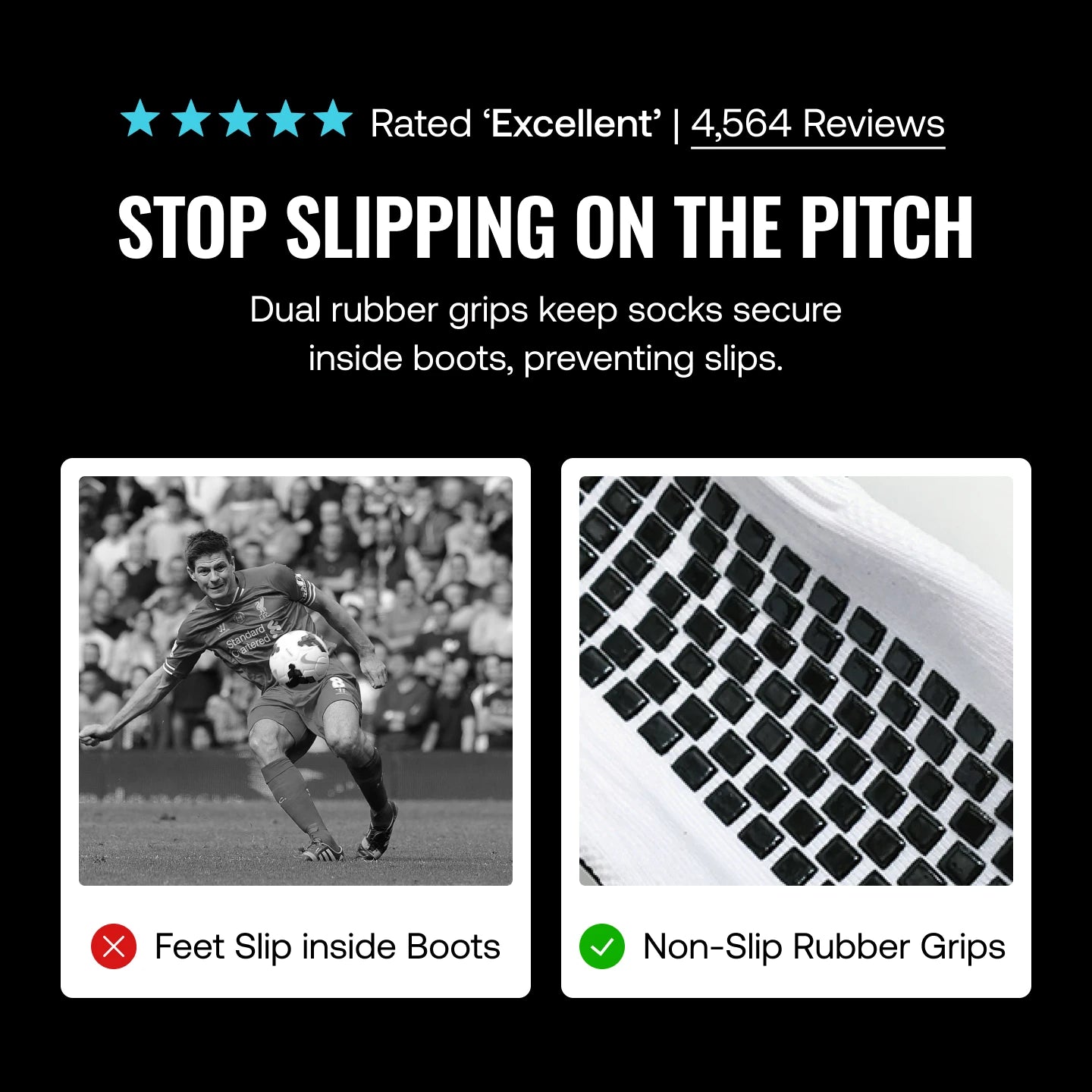 Soccer Grip Socks with Cushioned Ankle Protection